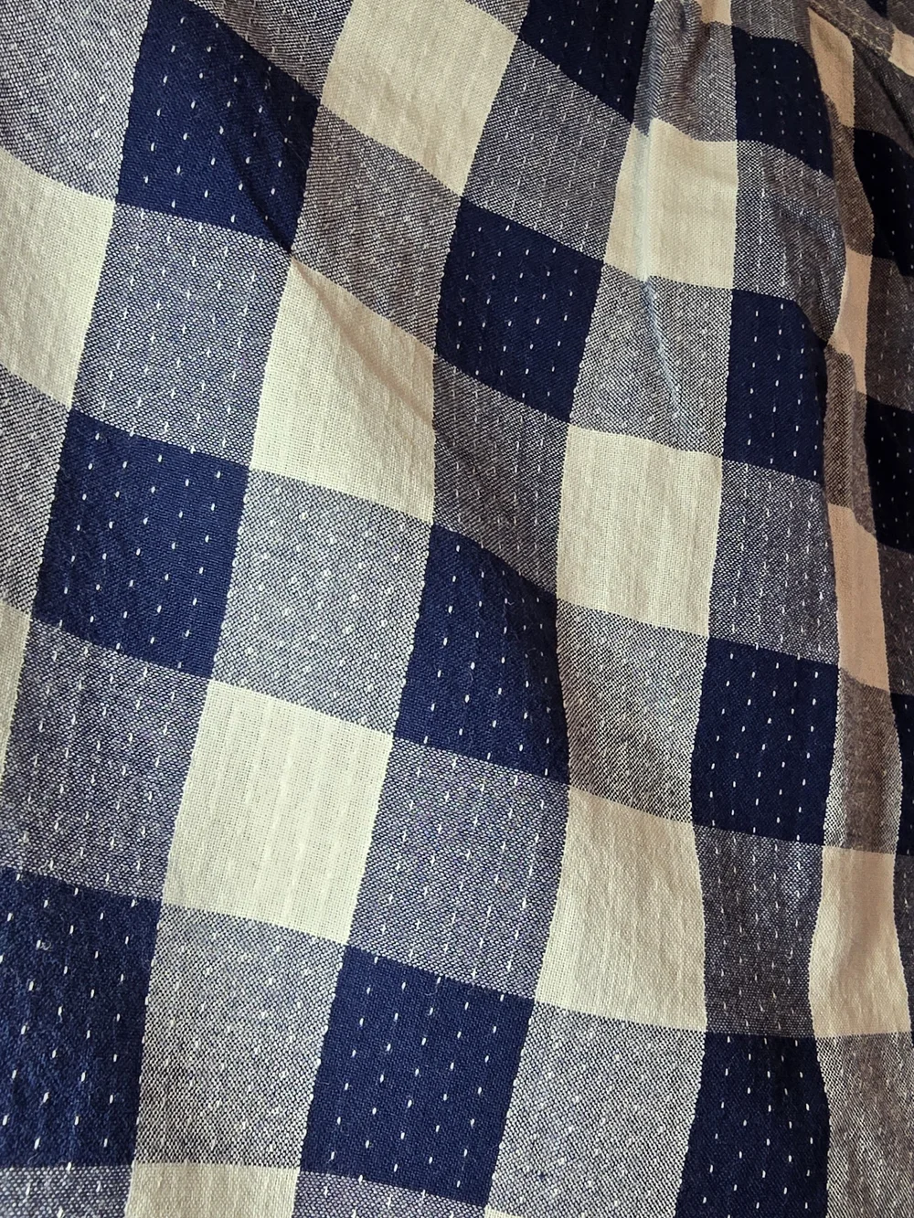 GAP Boys Navy and White Check Button-Down Shirt 12-18M